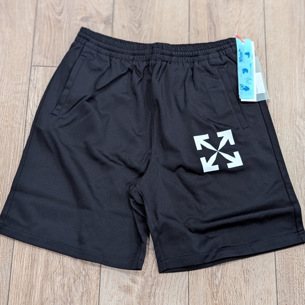 $465 Mens OFF-WHITE Single Arrow Skate Sweat Shorts Black Small￼Size: Mens